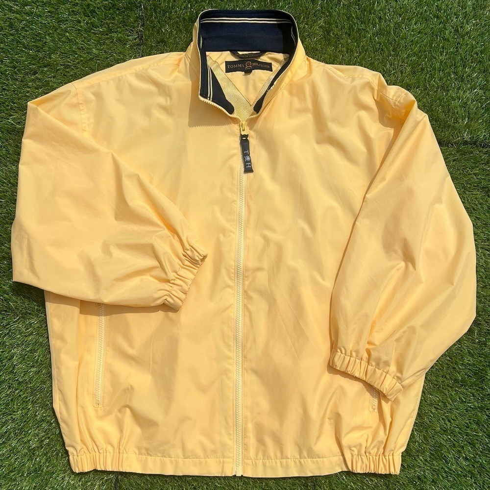 Tommy Hilfiger Golf, Yellow Windbreaker Lightweight Athletic Jacket, Size L